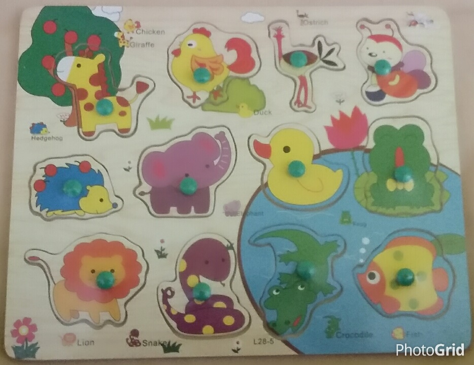 mainan puzzle hewan knop