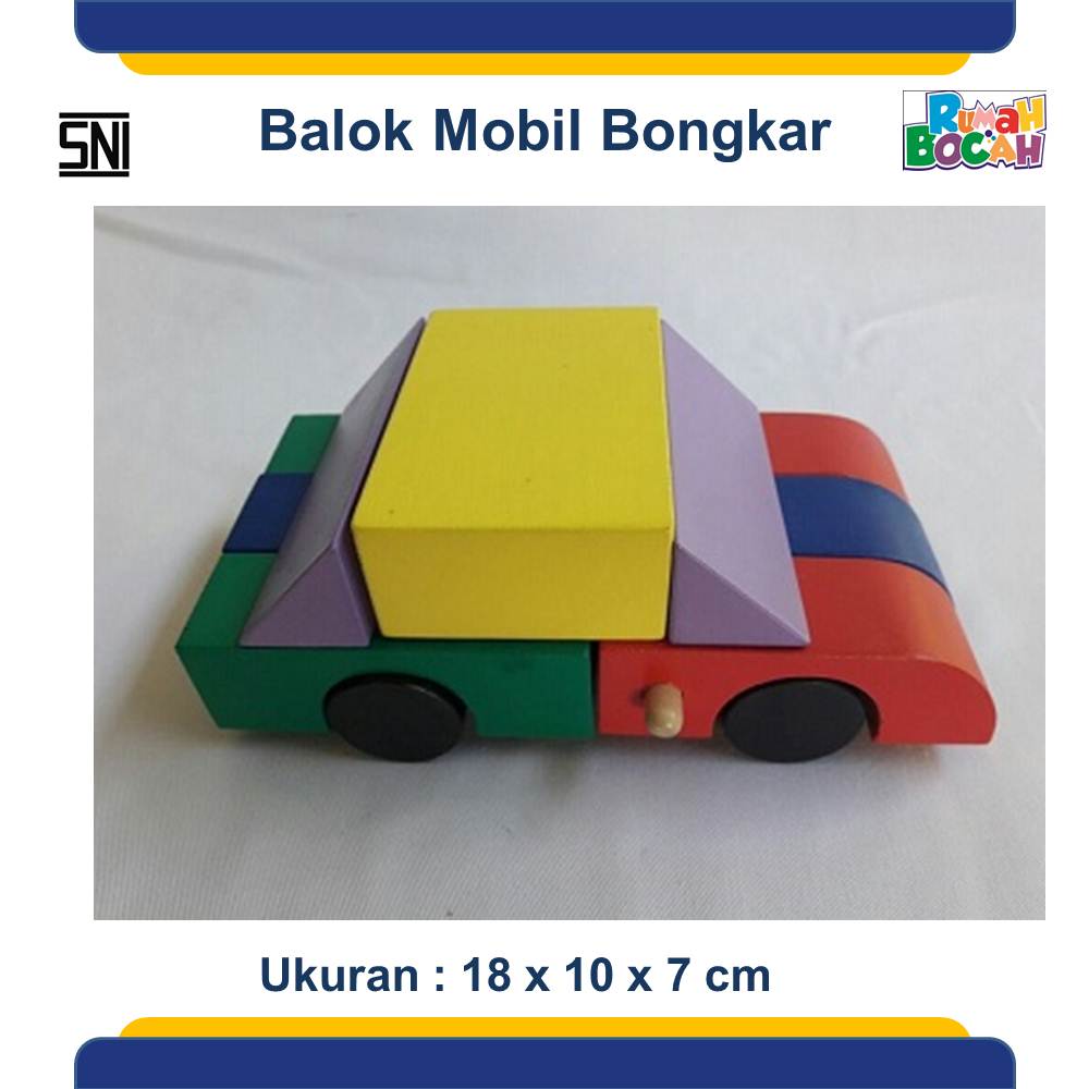 Jual Mainan Balok Mobil Kayu Murah