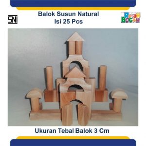 Jual Mainan Kayu Edukatif Balok Susun Natural