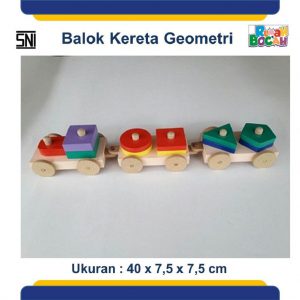 Produsen Mainan Kayu Edukatif Balok Kereta geometri