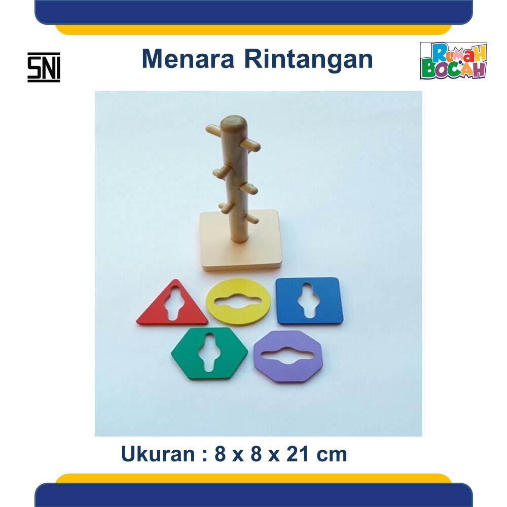 Jual Mainan Balok Kayu Menara Kunci Rintangan