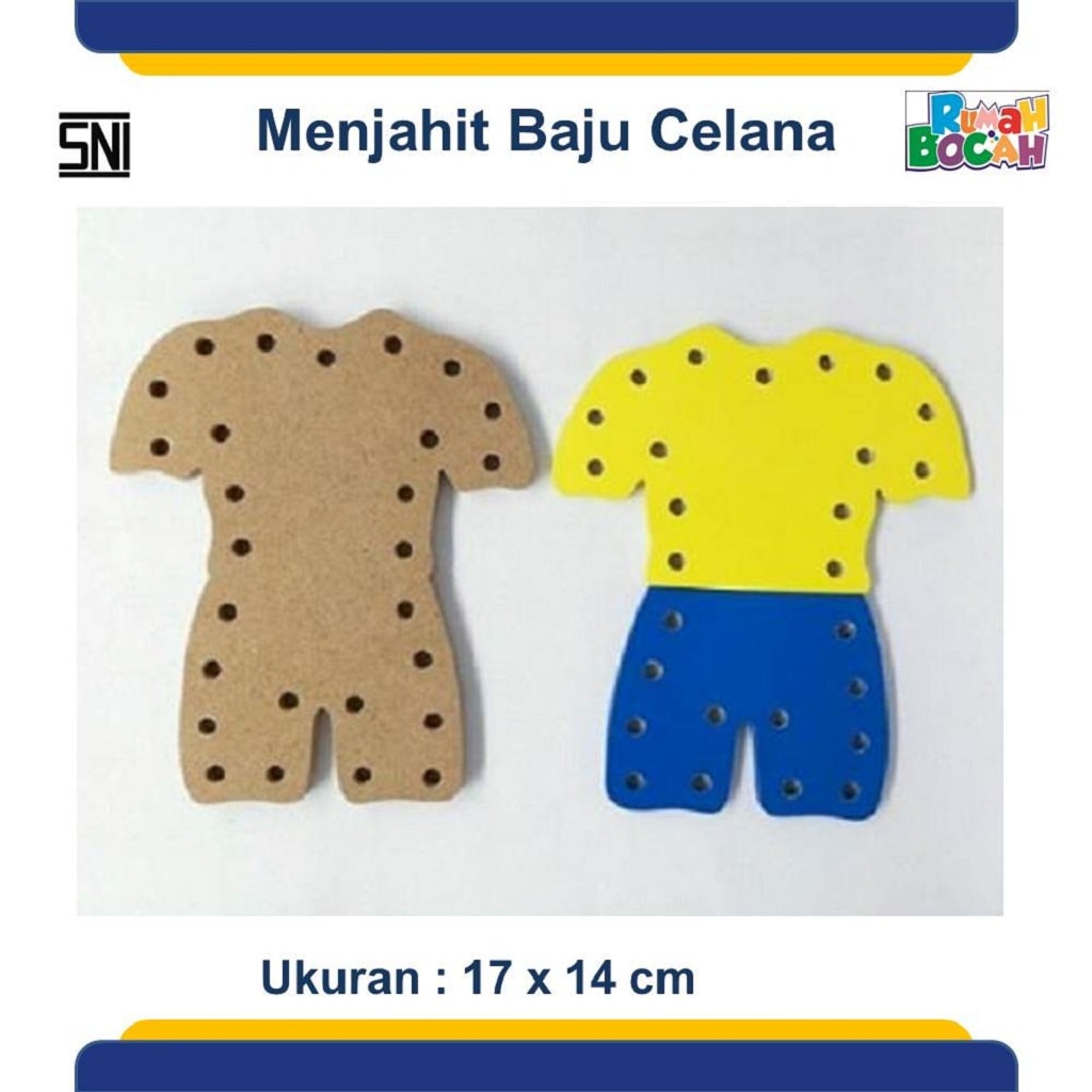 Jual Mainan Kayu Edukatif Papan Jahit Baju Celana