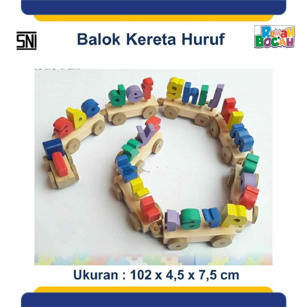 Toko Permainan Edukatif Balok Kereta Huruf