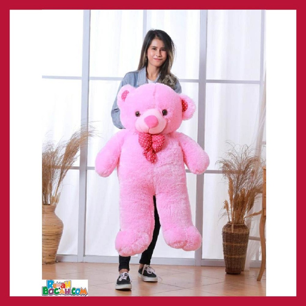 Mainan Kado Anak Perempuan Boneka BesarJumbo 1 Meter Beruang Teddy Bear Chosy Pink SNI
