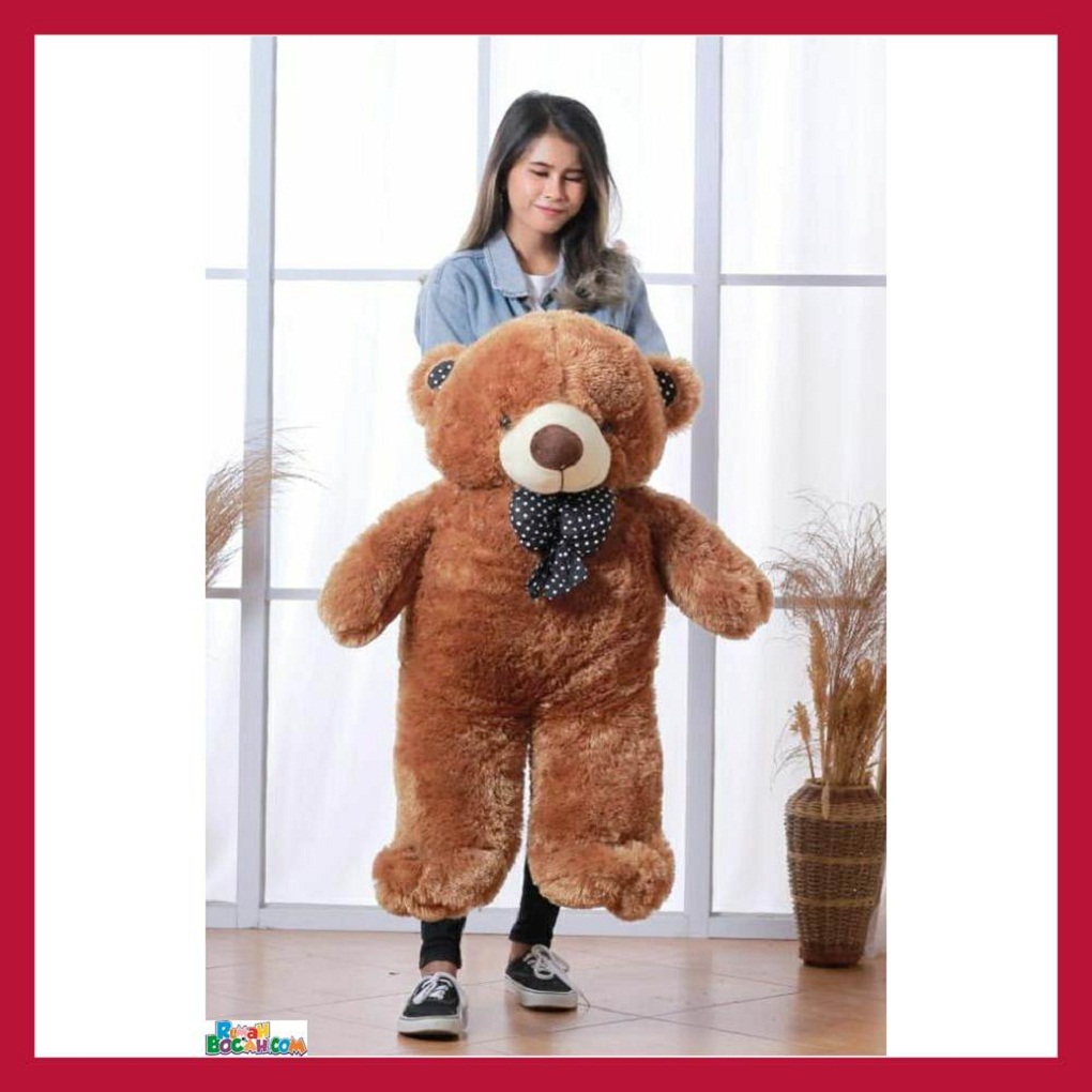 Mainan Kado Anak Remaja Perempuan Boneka BesarJumbo 1 Meter Beruang Teddy Bear Chosy Coklat Bisa Dicuci SNI
