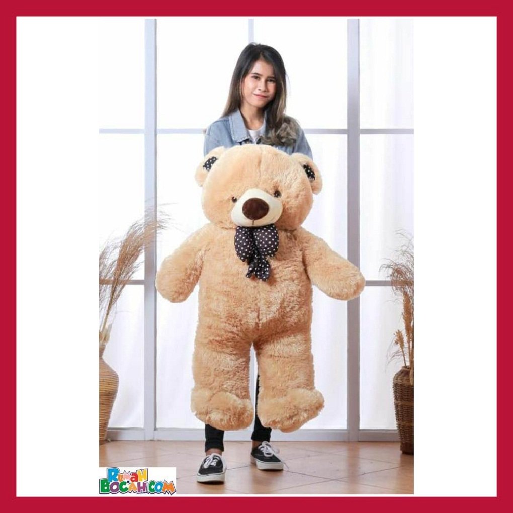 Mainan Kado Anak Remaja Perempuan Boneka BesarJumbo 1 Meter Beruang Teddy Bear Chosy Coklat Muda SNI