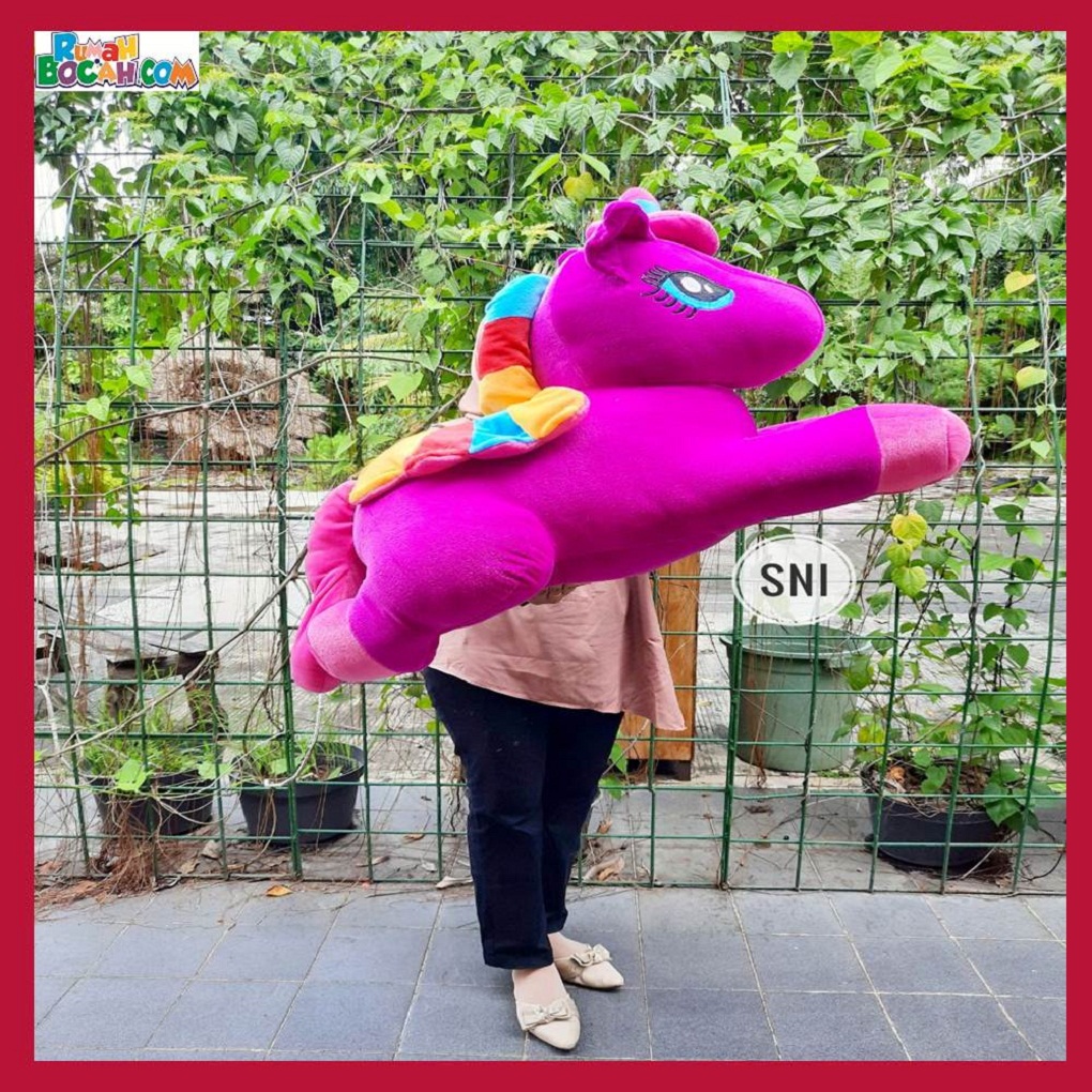 Mainan Kado Anak Remaja Perempuan Boneka Besar Jumbo Pony Yelvo SPJ Ungu Bisa Dicuci-min