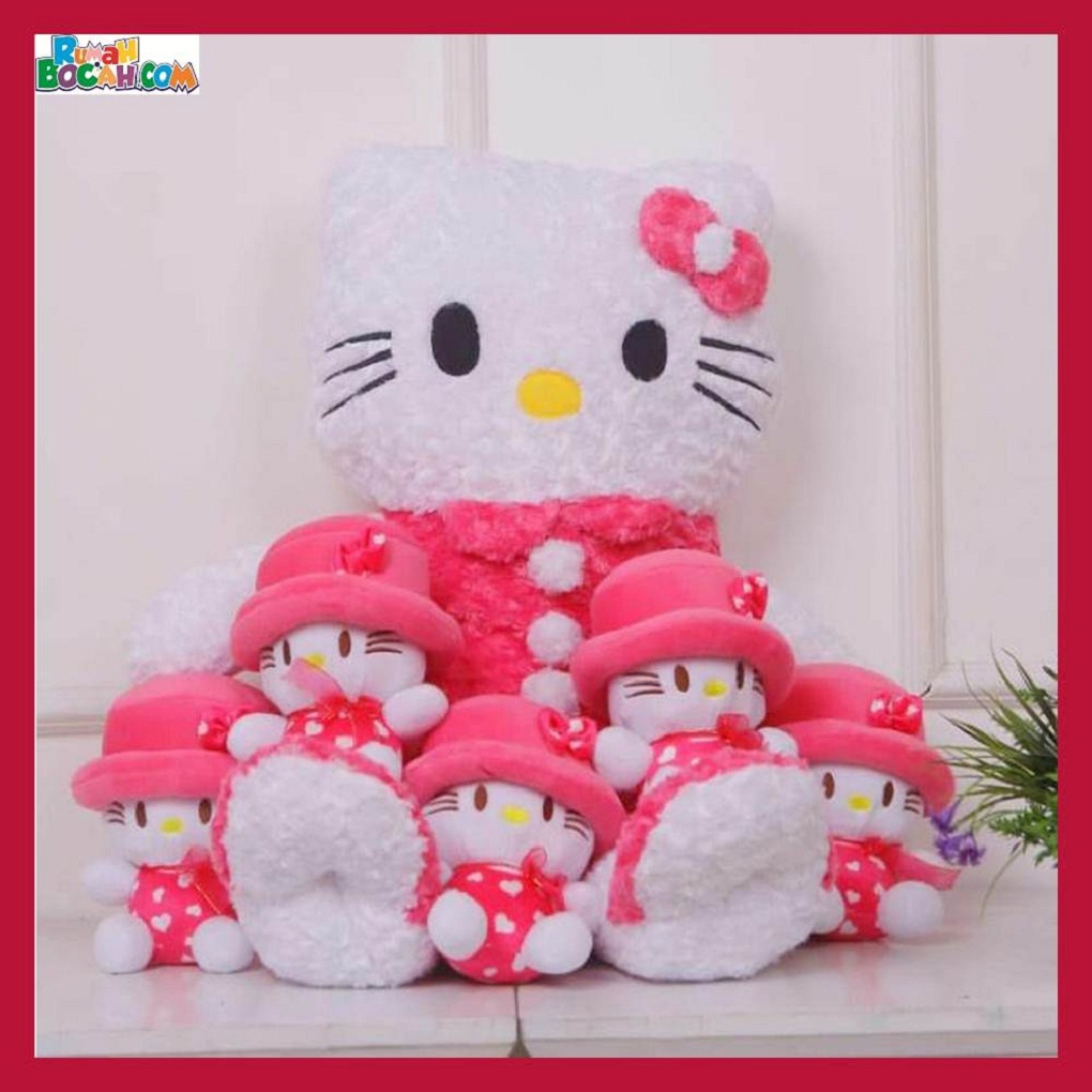 Mainan Kado Anak Remaja Sahabat Pacar Perempuan Cewek Boneka Jumbo Besar Karakter Hello Kitty Beranak-min