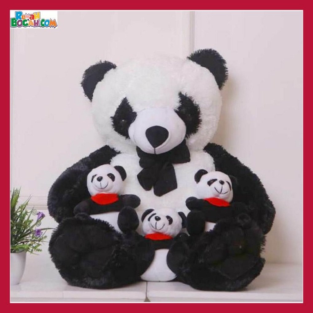 Mainan Kado Anak Remaja Sahabat Pacar Perempuan laki Laki Boneka Jumbo Besar Hewan Panda Beranak-min