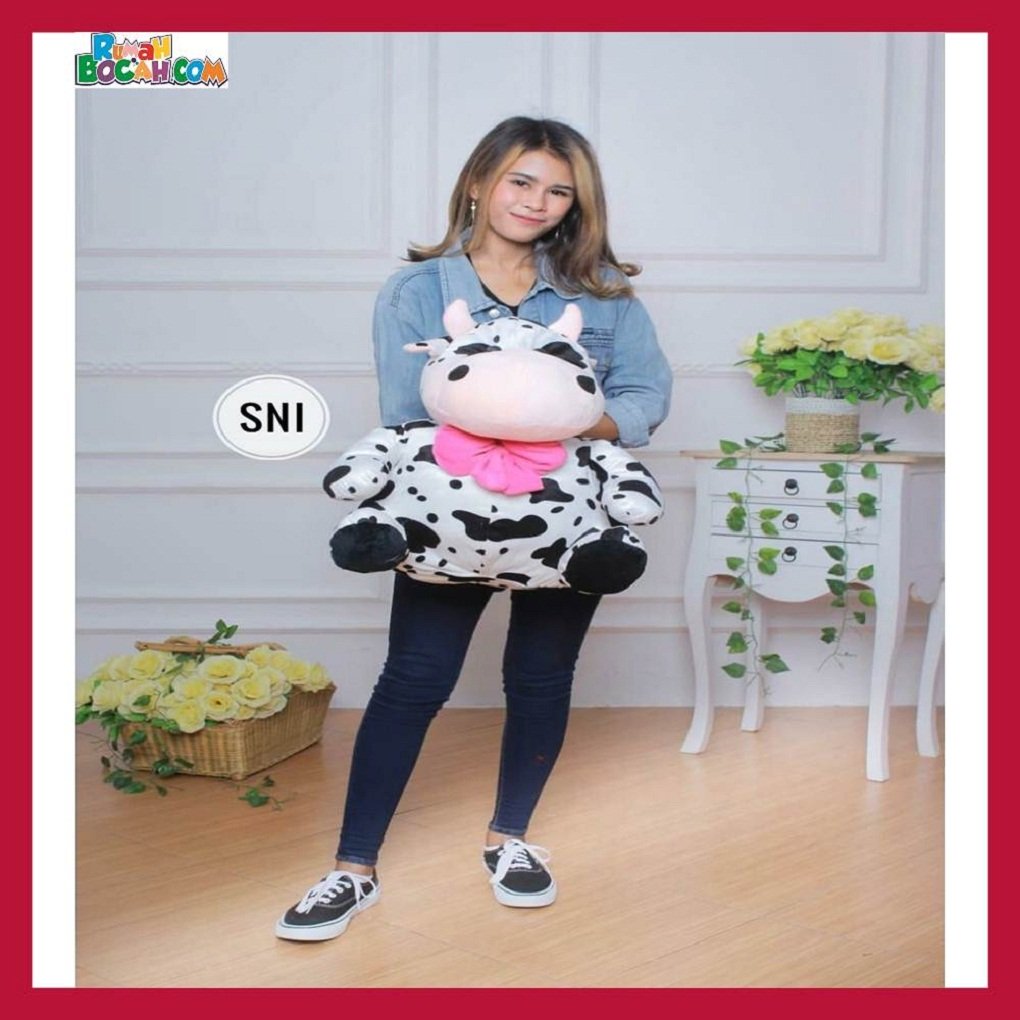 Mainan Kado Ulang Tahun Anak Remaja Sahabat Pacar Perempuan Cewek Boneka Jumbo Besar Hewan Sapi-min