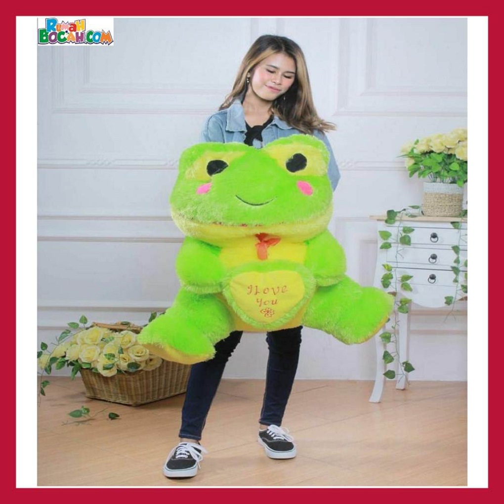 Mainan Kado Ulang Tahun Anak Sahabat Pacar Remaja Perempuan Cewek Boneka Jumbo Besar Keropi SPJ Hijau-min