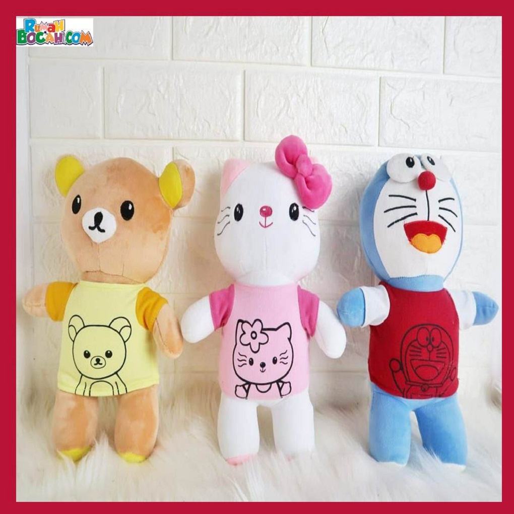 Mainan Kado Ulang Tahun Anak Sahabat Remaja Perempuan Cewek Boneka Karakter Skety Doraemon Rilakkuma Hello Kitty-min