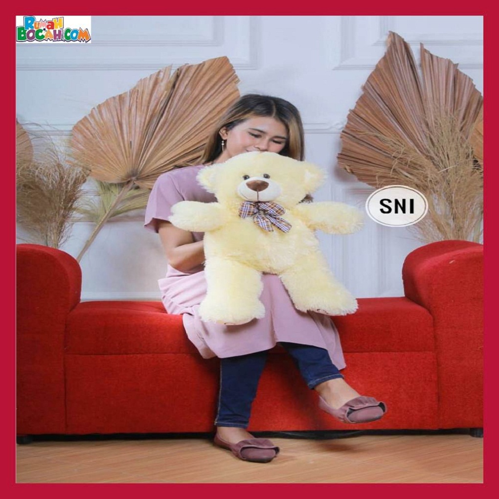 Mainan Kado Ulang Tahun Anak Sahabat Pacar Remaja Perempuan Cewek Boneka Teddy Bear Beruang Comic Cream-min