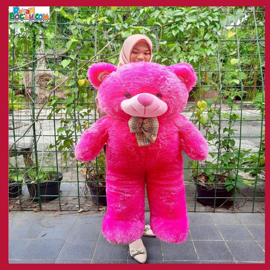 Mainan Kado Ulang Tahun Anak Sahabat Pacar Remaja Perempuan Cewek Boneka Jumbo Besar Teddy Bear Beruang Choosy Pita Fanta-min