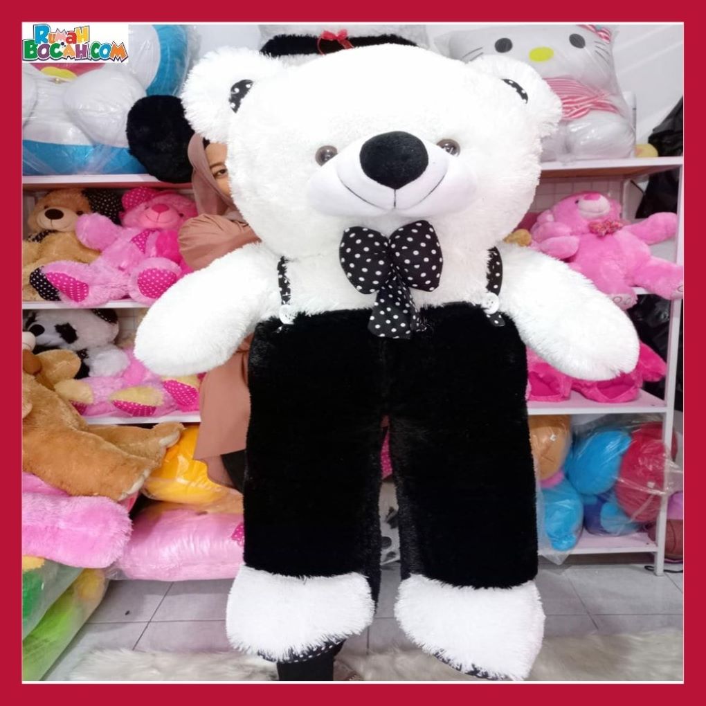 Mainan Kado Ulang Tahun Sahabat Pacar Remaja Anak Perempuan Cewek Boneka Jumbo Besar Teddy Bear Beruang 1 Meter Jojon Hitam-min