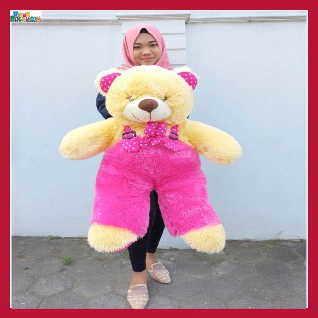 Mainan Kado Ulang Tahun Anak Sahabat Pacar Remaja Perempuan Cewek Boneka Jumbo Besar Teddy Bear Beruang Fanta Jojon XL dua-min