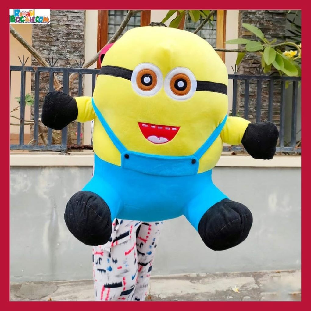 Kado Ulang Tahun Sahabat Pacar Remaja Anak Perempuan Cewek Putri Laki Laki Cowok Putra Boneka Jumbo Besar Karakter Minion Minions 80 cm Bungkus Kado-min