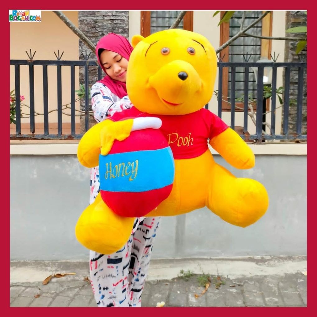 Kado Ulang Tahun Sahabat Pacar Remaja Anak Perempuan Cewek Putri Laki Laki Cowok Putra Boneka Jumbo Besar Karakter winnie the pooh 80 cm Bungkus Kado-min