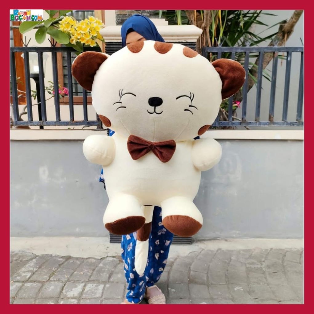 Mainan Kado Ulang Tahun Anniversary Sahabat Pacar Remaja Anak Perempuan Cewek Putri Boneka Jumbo Besar Kawai JB 70 cm Coklat-min