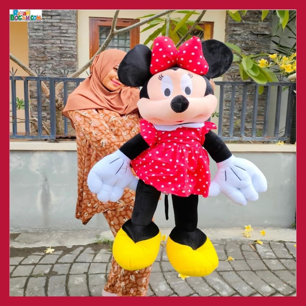 Kado Ulang Tahun Anniversary Istri Sahabat Pacar Remaja Anak Perempuan Cewek Putri Boneka Jumbo Besar Karakter Minnie Mouse 1 Meter Bungkus Kado-min