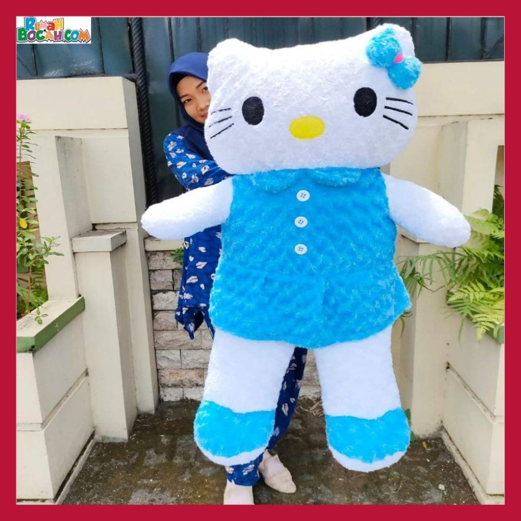 Kado Ulang Tahun Anniversary Pernikahan Sahabat Pacar Remaja Anak Perempuan Cewek Putri Boneka Jumbo Besar Karakter Hello Kitty Rok 1 Meter Bungkus Kado-min