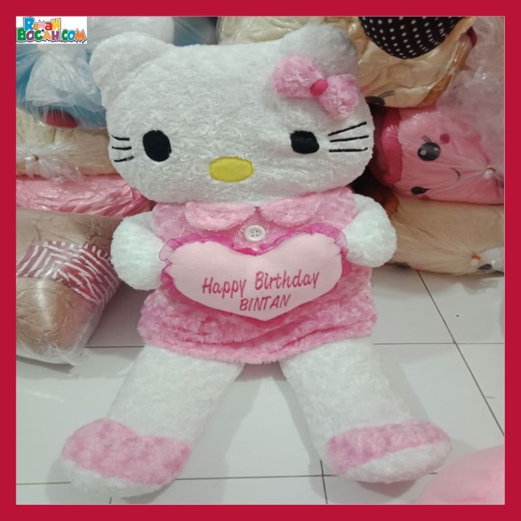 Kado Ulang Tahun Anniversary Anak Remaja Sahabat Pacar Perempuan Cewek Boneka Jumbo Besar Hello Kitty 1 Meter Ukir Cetak Nama Ucapan Foto-min