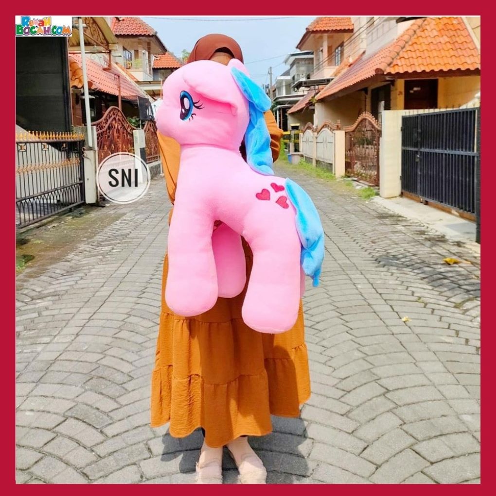 Kado Ulang Tahun Anniversary Anak Remaja Sahabat Pacar Perempuan Cewek Boneka Jumbo Besar Karakter Little Pony JB Pink 70 cm Bungkus Kado-
