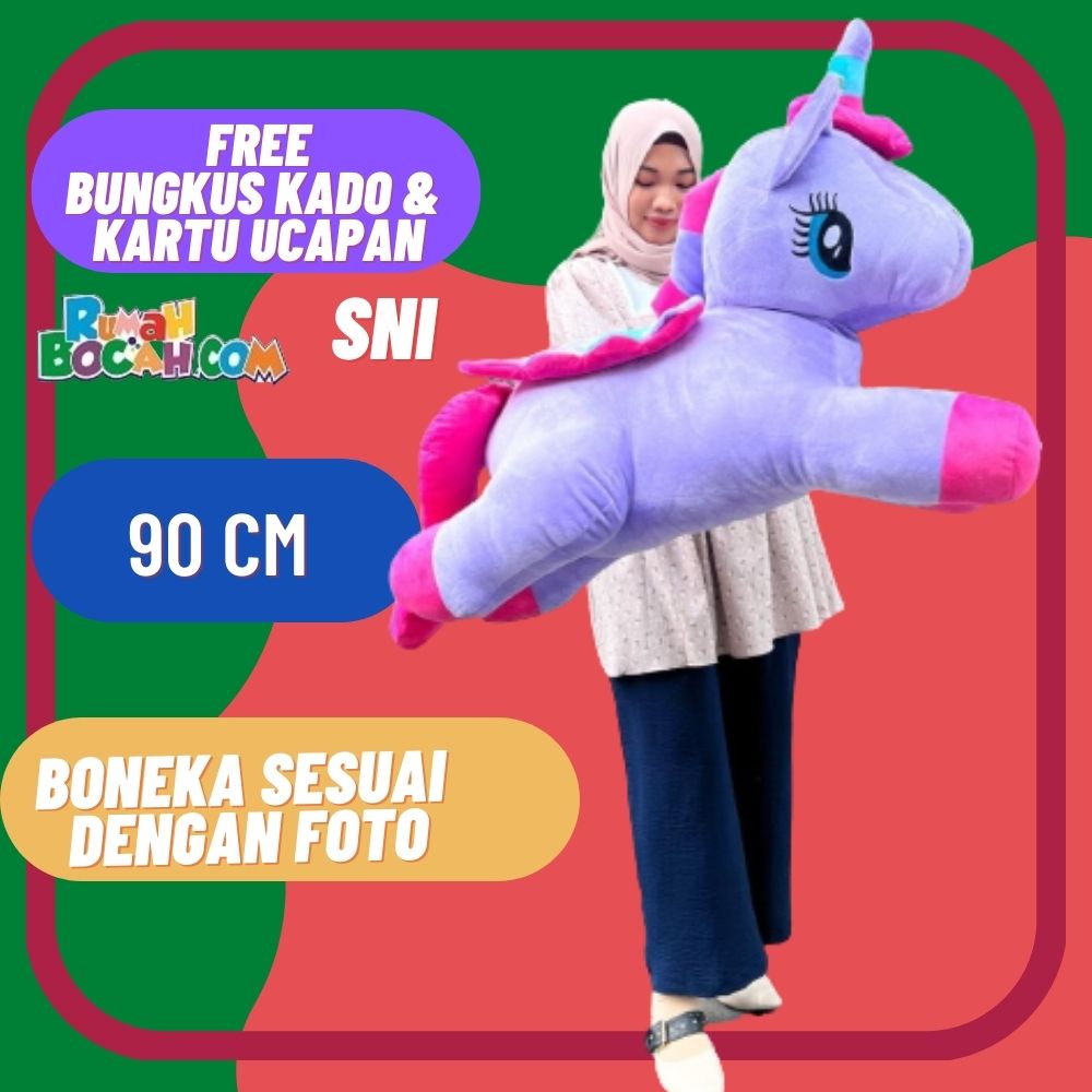 Boneka Kuda Little Pony Unicorn JUmbo 90 cm Ungu SNI Untuk kado Ulang Tahun